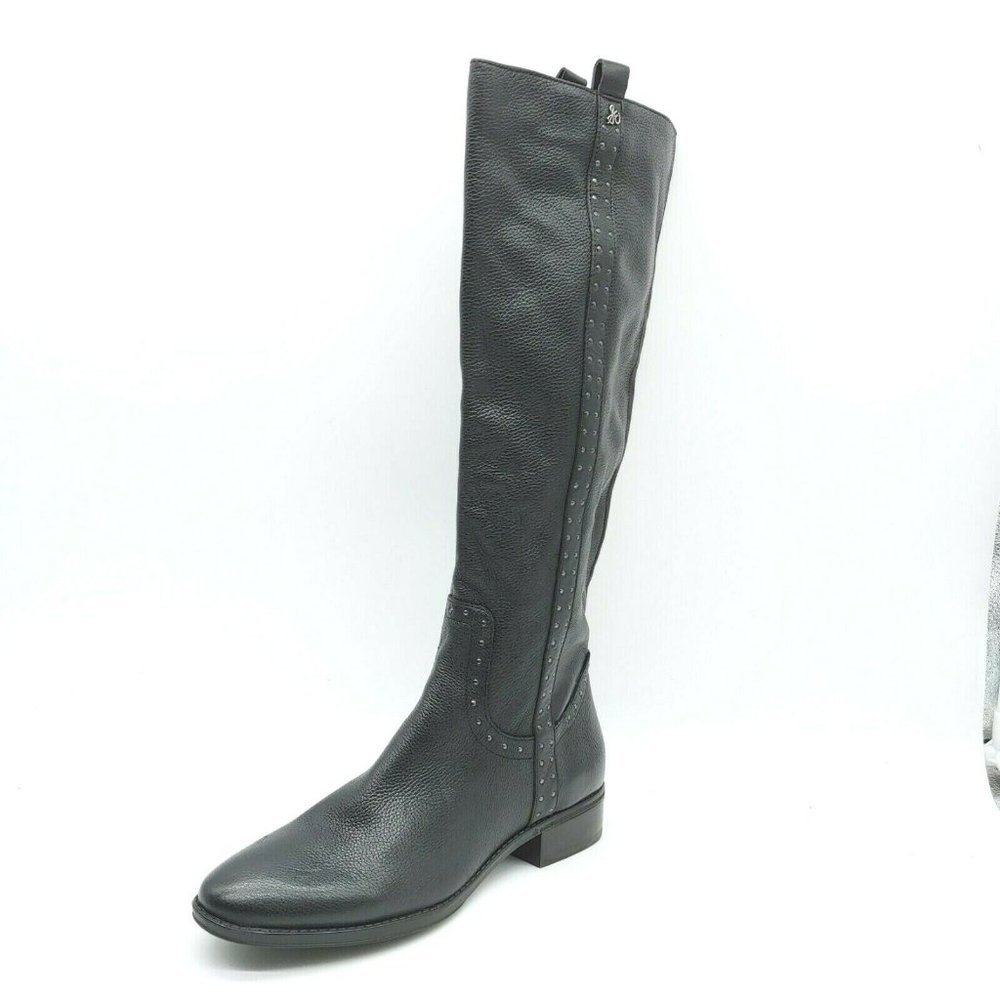Sam Edelman Tall Black Leather Heeled Boots